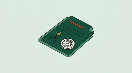Document sheet with a round seal and three blank rules
