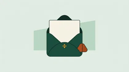 Open envelope with a blank card drawn half out