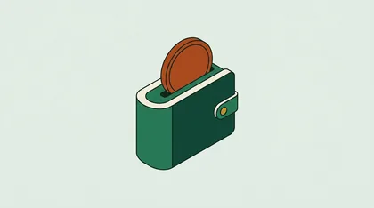 Digital wallet with a plain disc sliding into its slot