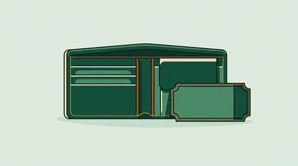 Open empty wallet beside a blank voucher ticket