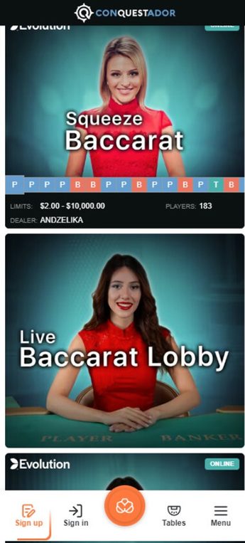 conquestador-casino-live-dealer-baccarat-games-mobile-review