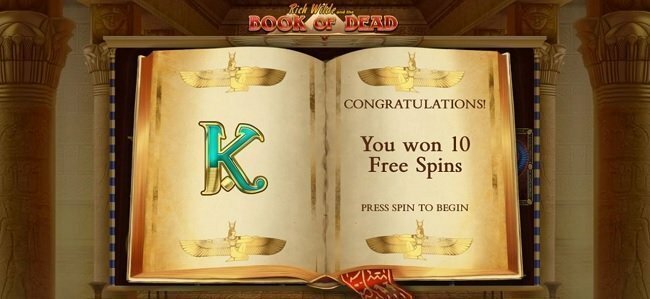 Book of dead - free spins round