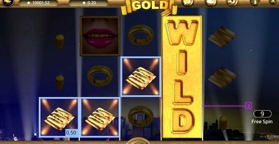 Booming gold wild symbol.