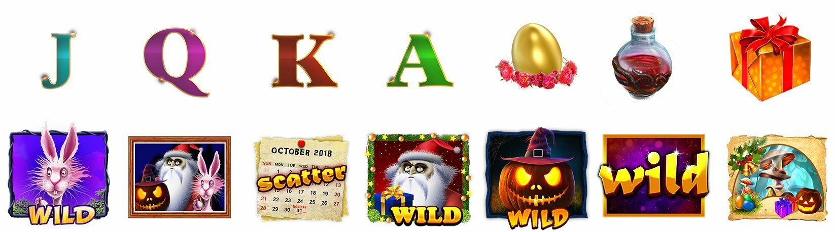Season greetings symbols in the casino game