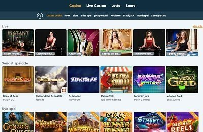 speedyspel casino selection