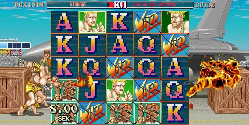 street Fighter casino game board on computer