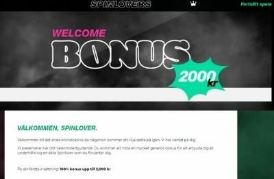 spinlovers casino welcome bonus