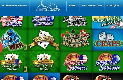 luna casino games