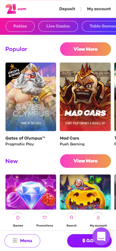 21.com-Casino-mobile-layout-home-page