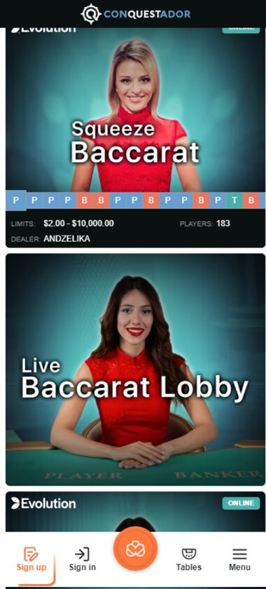 conquestador-casino-live-dealer-baccarat-games-mobile-review